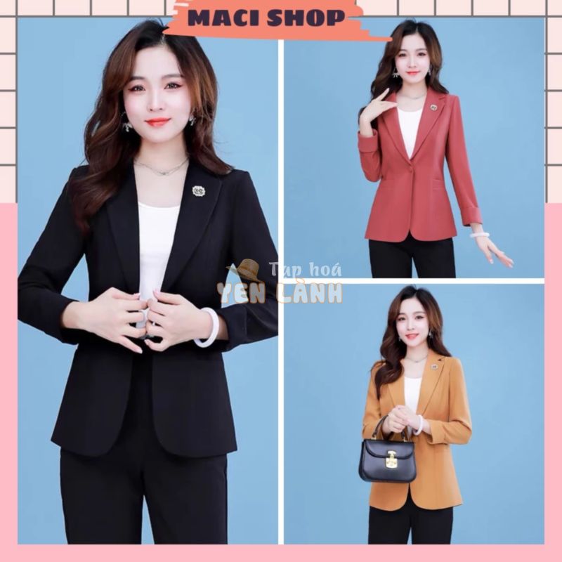 Áo vest 2 lớp nữ trung niên dài tay mềm mại, Áo vest nữ blazer hàn quốc chất liệu tuyết mưa cao cấp_AV1