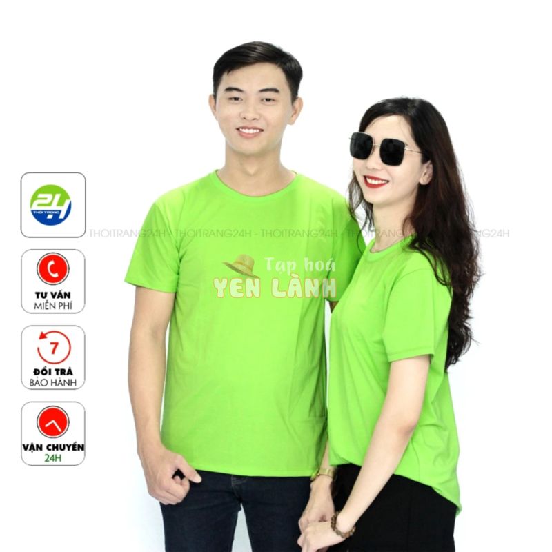 Áo Thun Màu Xanh Chuối Thoitrang24h Vải Dày Đủ Size Phom Xuông Cho Cả Nam và Nữ