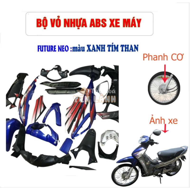 Dàn áo xe Future Neo PHANH CƠ màu Xanh Tím , nhựa ABS nguyên sinh với 3 lớp sơn trên bề mặt chống trôi màu hiệu quả