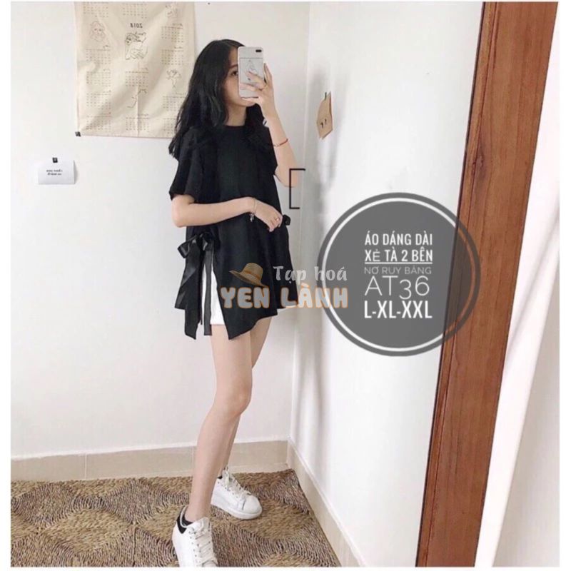 Áo thun bigsize xẻ tà cột nơ 55-90kg[hỏa tốc hcm-sỉ bigsize]