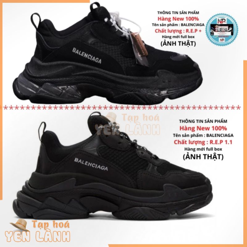 GIẦY THỂ THAO SNEAKER NAM NỮ BALENCIAGA TRIP S MÀU FULL ĐEN