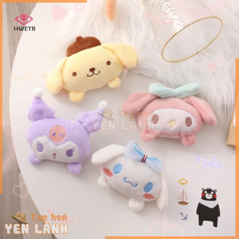 Hwetr dễ thương sanrio đồ chơi búp bê hoạt hình trâm sang trọng hình dạng dễ thương phụ kiện huy hiệu mềm trang trí nội thất túi hoạt hình ghim ba lô mặt dây chuyền trang trí quà tặng mới