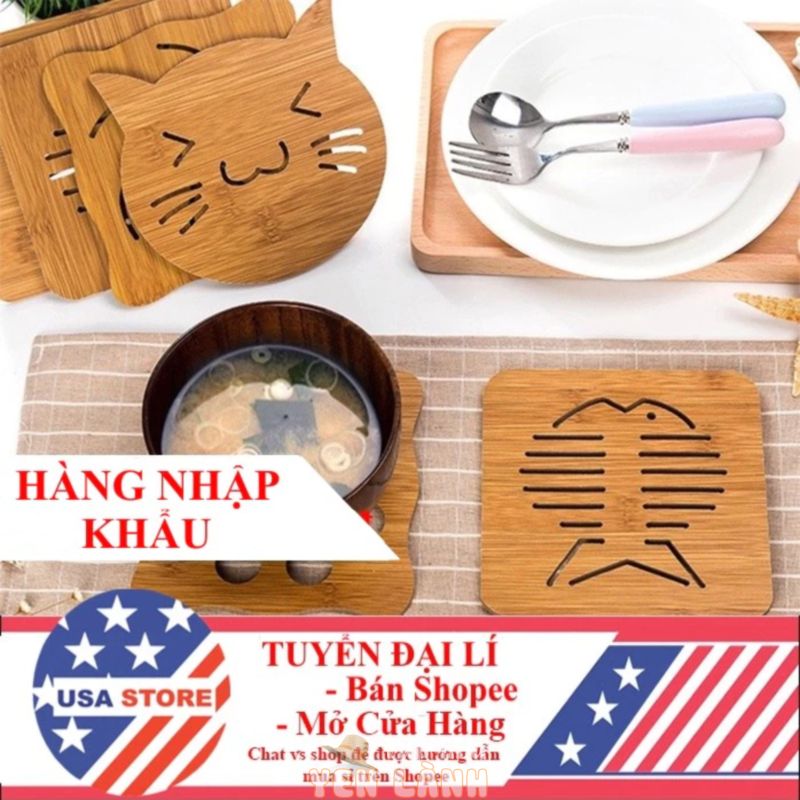 Bán Sỉ Miếng Gỗ Lót Nồi Thú Vị Décor – Tấm Đế Bằng Gỗ Cách Nhiệt Phụ Kiện Bàn Ăn