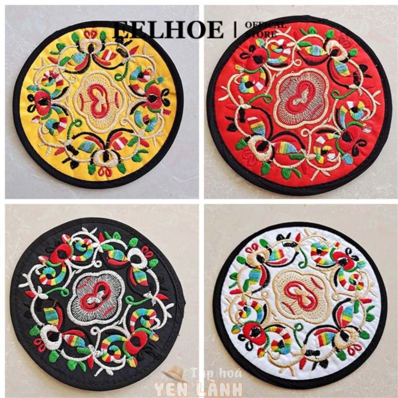 Đế Lót Ly Thiết Kế Cao Cấp EELHOE 13cm Mang Nét Trung Hoa Mạnh Mẽ Cho Ly Ly Bình Hoa Nến Trên Bàn Ăn Bằng Gỗ Hoặc Bằng Gỗ Miiki_vn