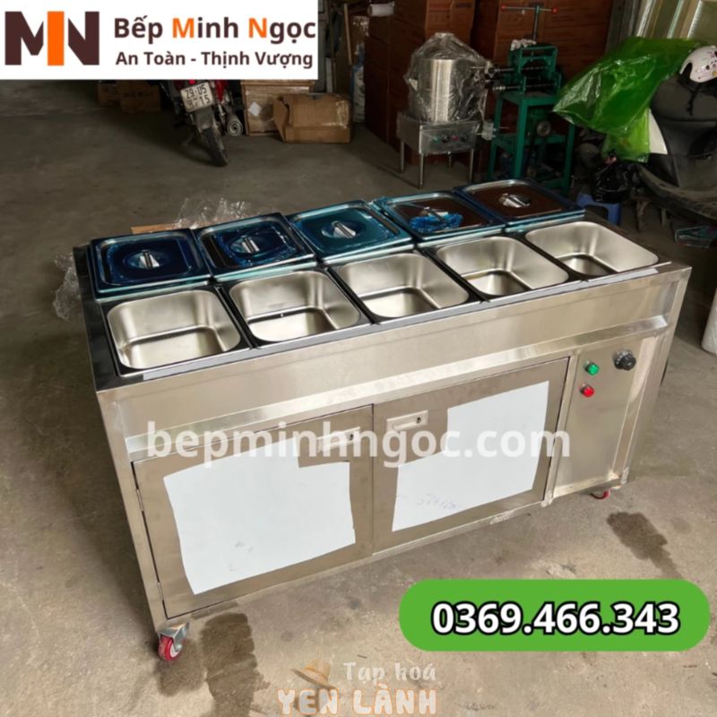 Bàn hâm nóng thức ăn bàn thức ăn công nghiệp inox bền bì chắc chắn cho nhà hàng khách sạn