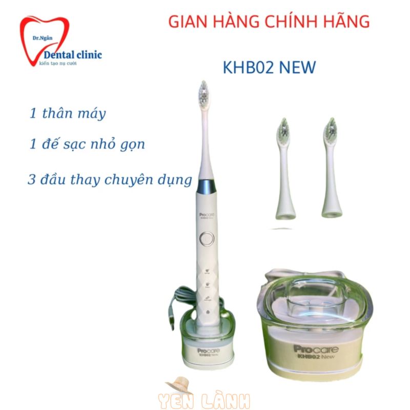 Bàn chải đánh răng điện cao cấp thế hệ mới PROCARE KHB02 NEW- máy đánh răng phiên bản mới HÀNG CHÍNH HÃNG