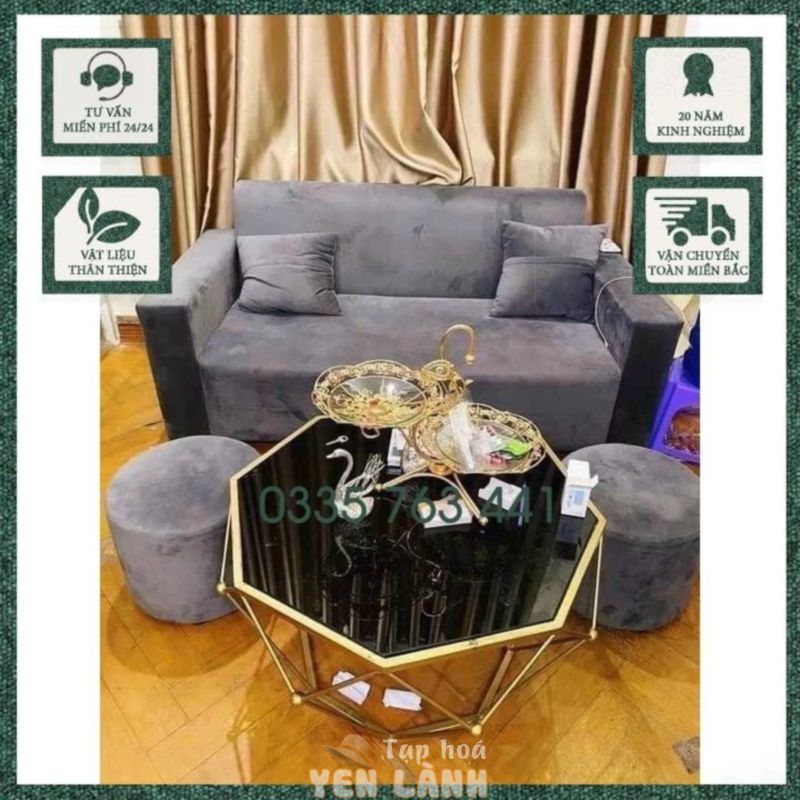 Trọn bọ ghế sofa dài 1m6 sofa tân cổ điển ghế sofa phòng khách bộ sofa phòng khách ghế giường bộ ghế sofa bàn trà gỗ