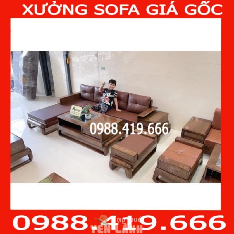 Tổng kho thanh lý bộ bàn ghế sofa gỗ góc l phòng khách hiện đại, bàn ghế gỗ sồi nga