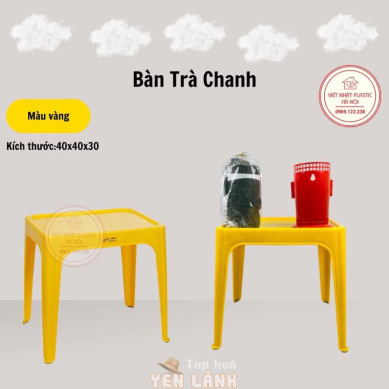 Bàn trà chanh, trà đá, cafe, bàn ngồi 2 người, bộ bàn ghế trà chanh nhựa tiện dụng cỡ bé D40x R30x C40