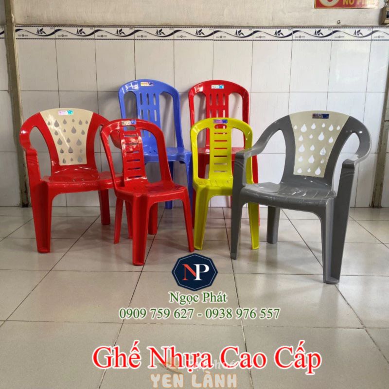 Ghế Nhựa Tựa Lưng QUI PHÚC Cao Cấp – Dùng Ngồi Bàn Ăn, Quán Trà Sữa, Trà Chanh