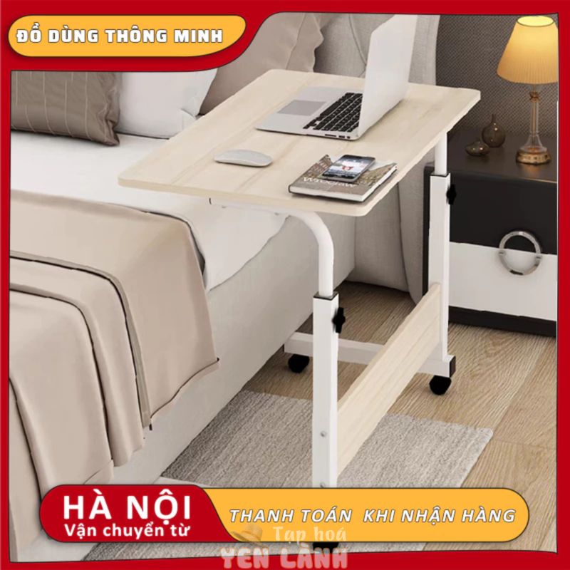 Bàn Học Tăng Chỉnh Chiều Cao Có Bánh Xe, Bàn Làm Việc Gỗ MDF Khung Thép Dày Chắc Chắn, Bền Bỉ