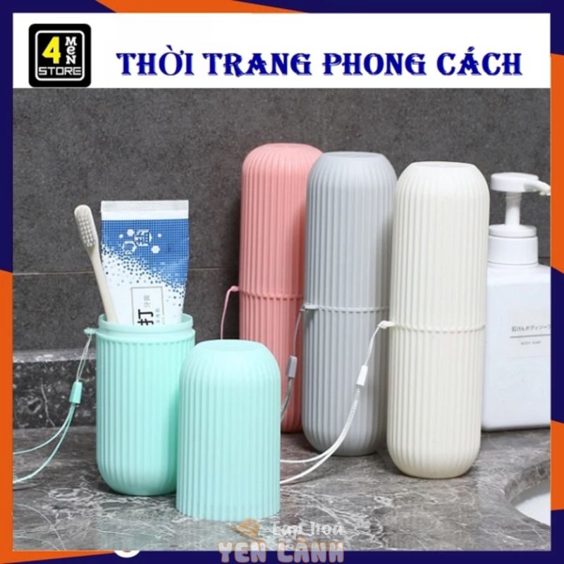 Hộp đựng bàn chải kem đánh răng du lịch Sọc Hình Trụ Thiết Kế Nhỏ Gọn / hộp bàn trải cho bé đi học bằng nhựa ( Mã B307 )