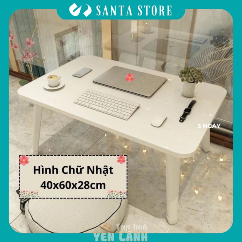 Bàn học SANTA STORE gấp gọn ngồi bệt chân nhựa cứng 40x60cm mặt gỗ MDf chống xước chống nước ST01