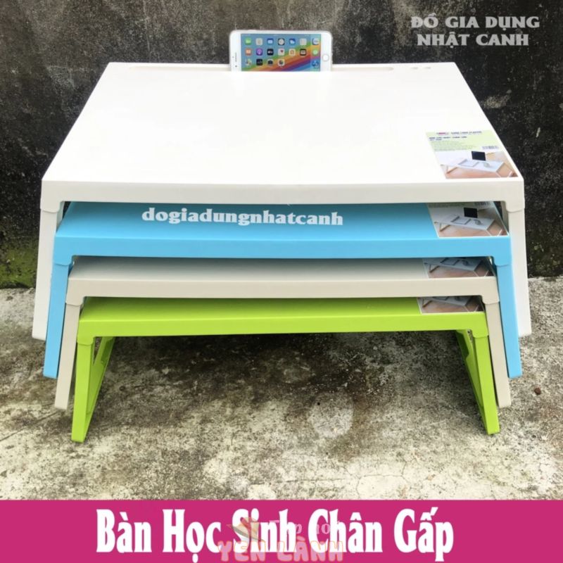 Bàn học sinh, sinh viên chân gấp làm bằng nhựa có khe cắm điện thoại, ipad cao cấp hàng chính hãng nhựa Song Long