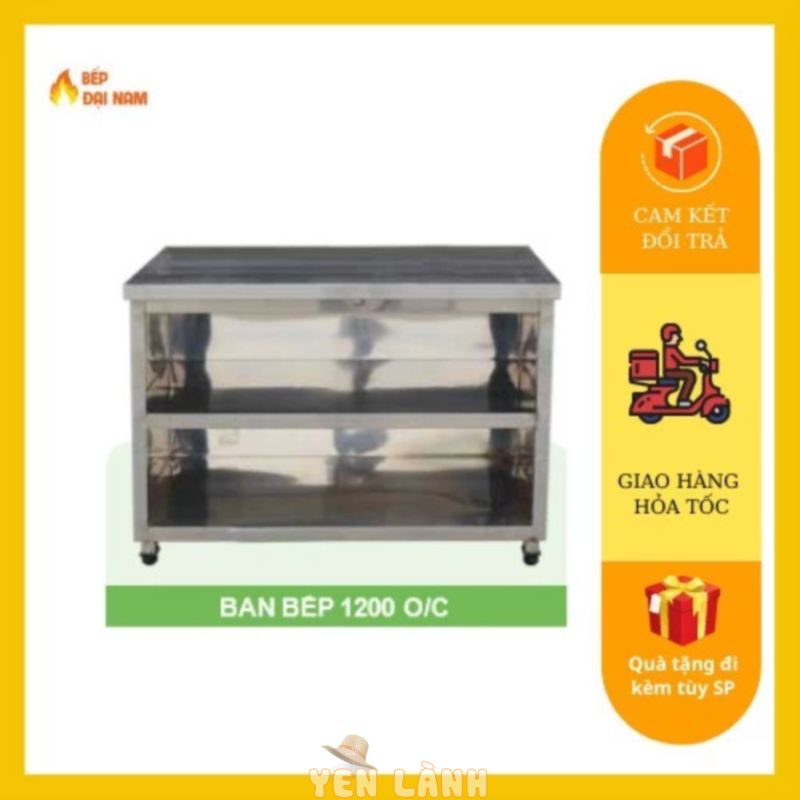 Bàn bếp gas inox 2 tầng 1200 hàng Việt Nam cao cấp,bàn để bếp gas bóng sáng không han rỉ được bảo hành 12 tháng