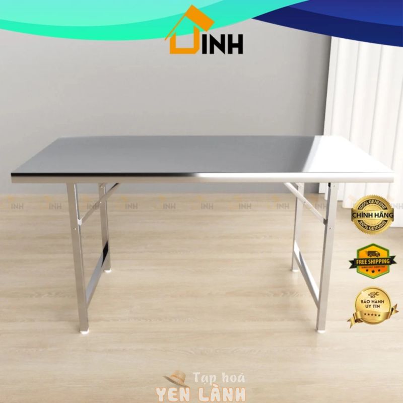 Chính hãng Qui Phúc, Bàn inox chữ nhật loại tốt, bàn ăn inox gấp gọn