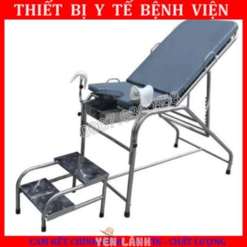 Bàn Khám Phụ Khoa Inox Kèm Đệm Và Bục, Hàng Loại 1 Chắc Chắn  – TBYT BỆNH VIỆN