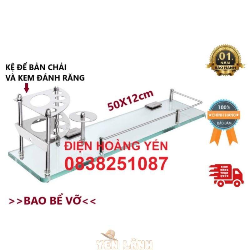 Kệ kiếng INOX 304- Kệ gương – Kệ nhà tắm để ly, bàn chải, kem đánh răng – Kệ nhà tắm