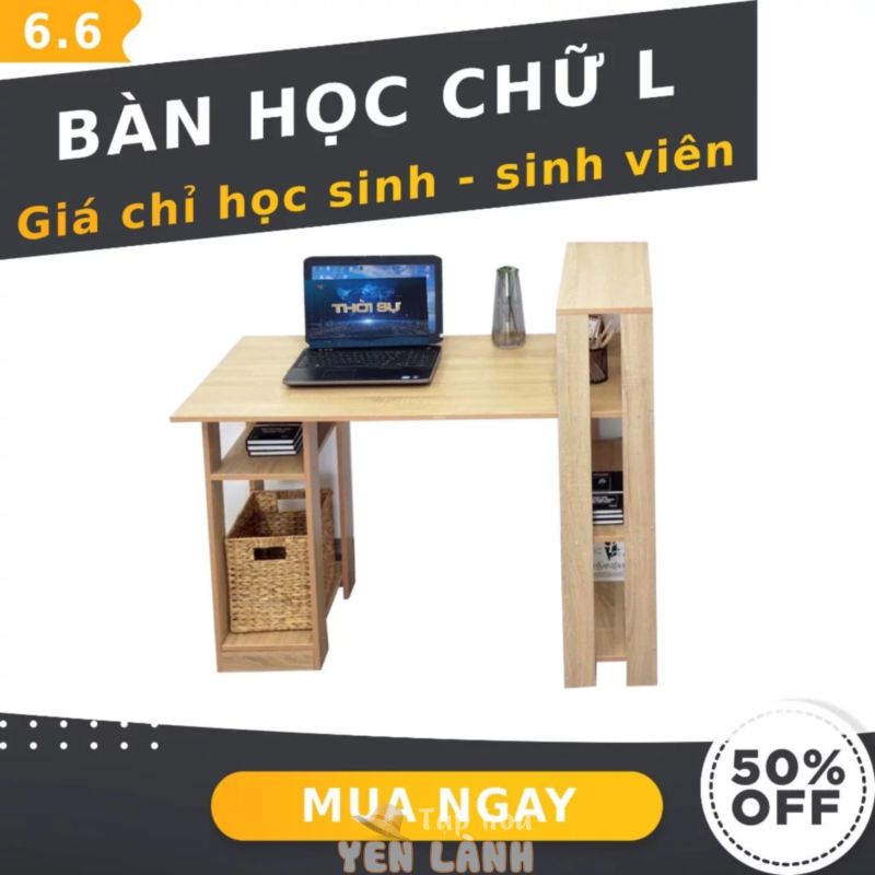 Bàn học gỗ hiện đại, bàn làm việc, phù hợp cho gia đình hoặc văn phòng làm việc chất gỗ MDF  kích thước 100x75x40cm