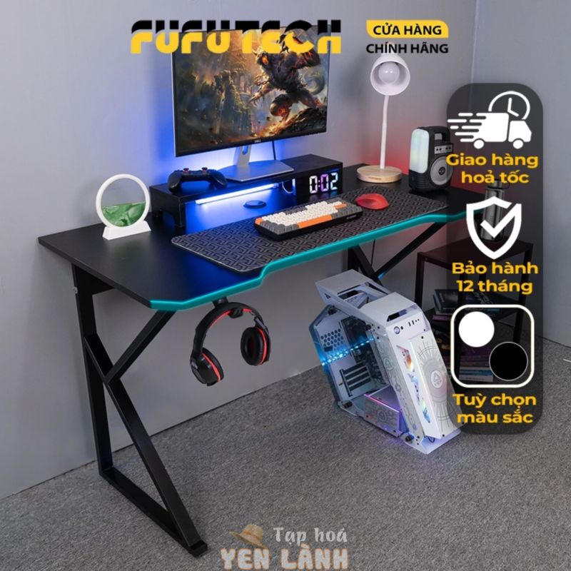 Bàn Gaming, Bàn Chữ K Mặt Gỗ Mdf Fufutech Chắc Chắn, Dài 1m2 1m4 1m6 Dùng Để Máy Tính Làm Việc, Chơi Game, Học Tập