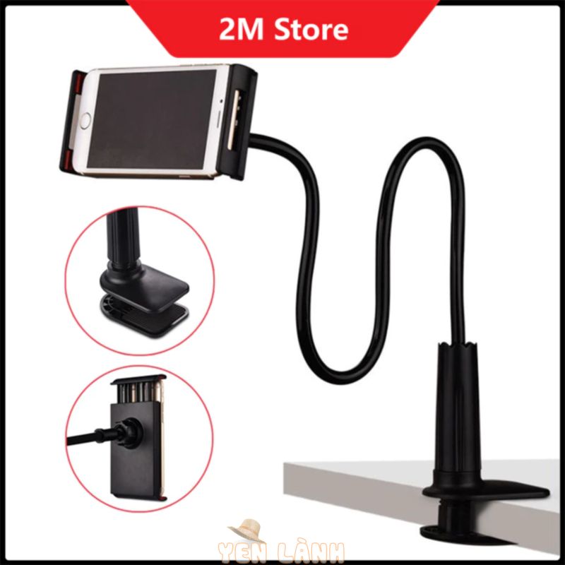 (CHỌN MÀU/SIZE) Giá Kẹp – Giá Đỡ Điện Thoại, Máy Tính Bảng Ipad Dài 70cm – 1 Mét Kẹp Bàn, Kẹp Đầu Giường