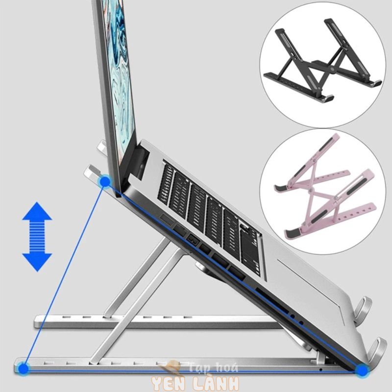 Giá đỡ Laptop, Giá tản nhiệt máy tính để bàn nhựa ABS, Giá stand notebook, Macbook, máy tính xách tay điều chỉnh độ cao