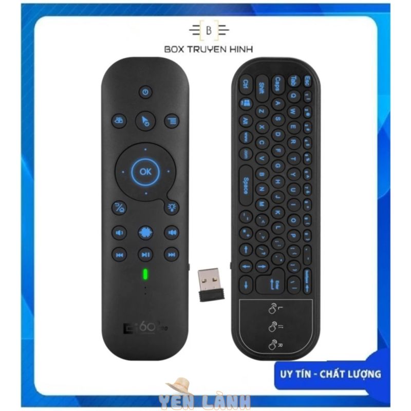 Remote G60 Pro voice giọng nói, Bluetooth – Wireless Bàn Phím Mini – Đèn Nền – Bàn Di Chuột Cho Android TV Box, Máy Tính