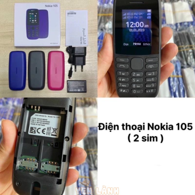 Nokia 105 điện thoại bàn phím 2019 2 sim cục gạch hàng mới zin giá rẻ pin sài cả tuần bảo hành 12 tháng lỗi đổi mới