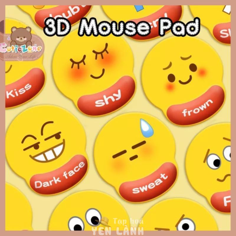 Emoji 3D Miếng Lót Chuột Bảo Vệ Cổ Tay Silicon 3D Bảo Vệ Cổ Tay Bé Gái Bé Trai Miếng Lót Cổ Tay Bàn Phím Văn Phòng Tay Miếng Lót Nữ Màu Vàng Làm Việc Máy Tính Chuột Miếng Lót Cặp Đôi Miếng Lót Chuột