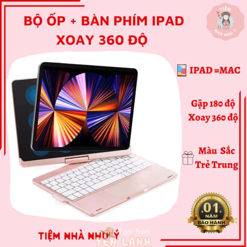 BỘ ỐP MÁY TÍNH BẢNG XOAY 360 ĐỘ ỐP IPAD 12.9/11/10.2/10.5inch + BÀN PHÍM + CHUỘT