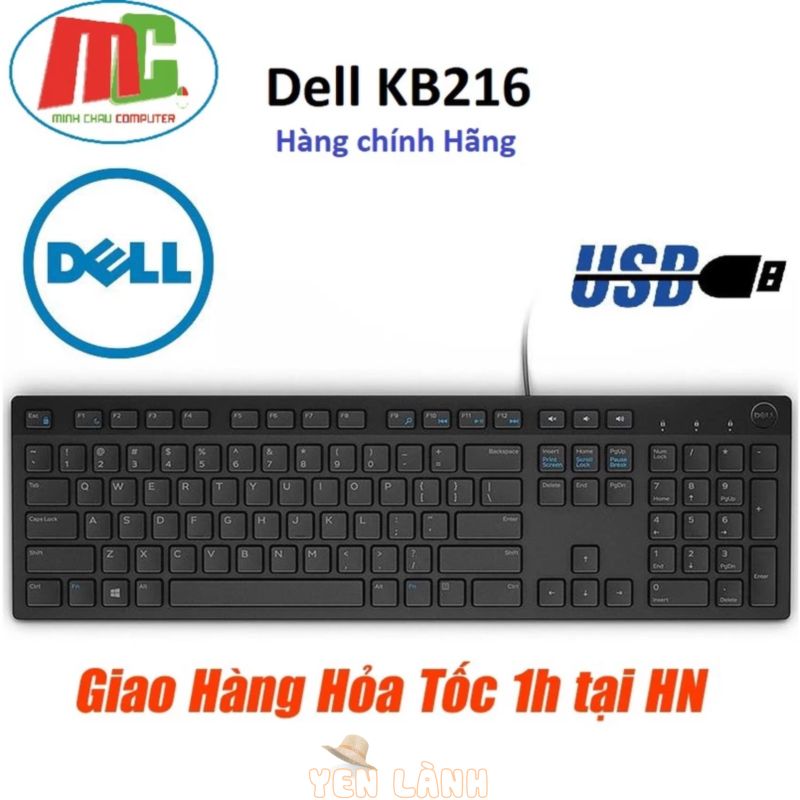 Bàn phím Máy Tính Có Dây Dell KB216 USB – Hàng Chính Hãng FPT