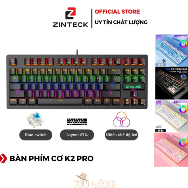 Bàn Phím Cơ Máy Tính Crack K2 PRO Led RGB 10 Chế Độ Khác Nhau – Chính Hãng HD Design