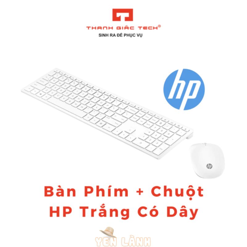 Bộ Bàn Phím & Chuột Máy Tính HP Slim Màu Trắng Có Dây – Hàng Mới Bảo Hành 1 Năm