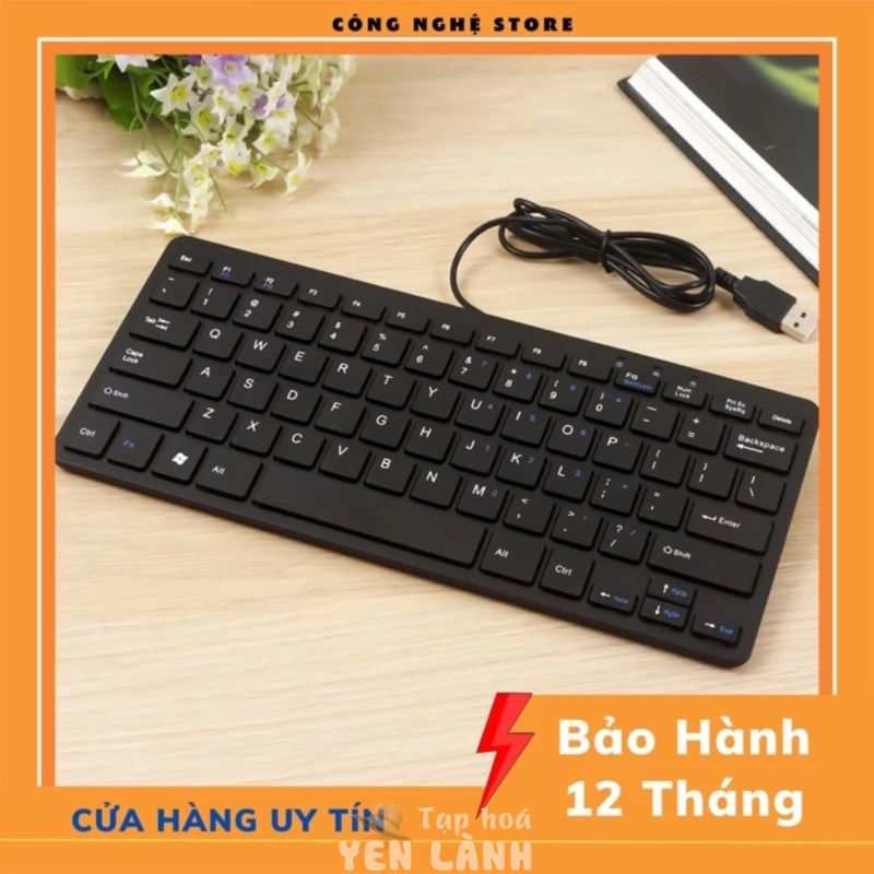 Bàn phím máy tính laptop mini K1000 có dây nhỏ gọn nhẹ nhàng không kém phần sang trọng cho học sinh van phong