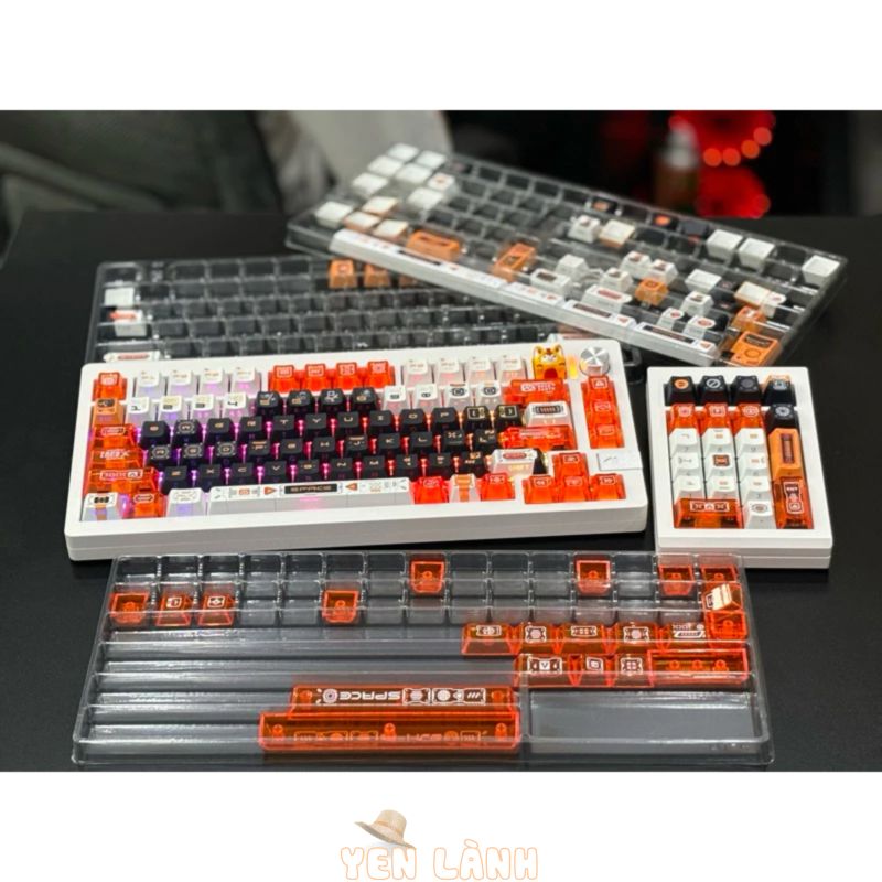 Bàn phím cơ Custom từ kit LMK81,Lmk21 Nhôm nguyên khối 3 MODE Led Rgb Mạch xuôi full Mod  Tungcustom