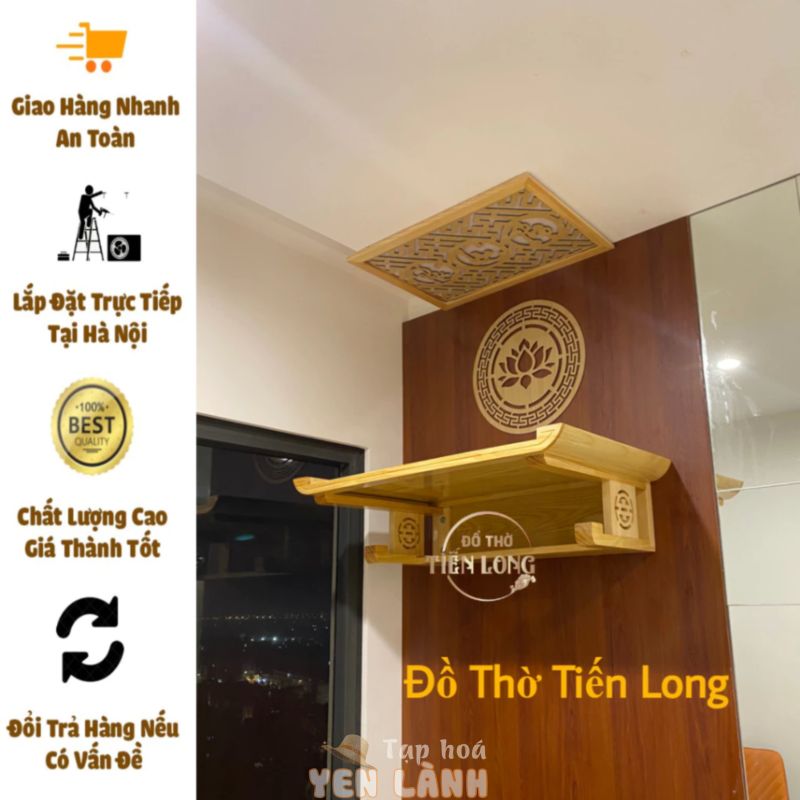 [Trợ Giá] Bàn Thờ Treo Gỗ Sồi 3 Món Tuỳ Chọn – Hiện Đại Nhỏ Gọn Giá Rẻ