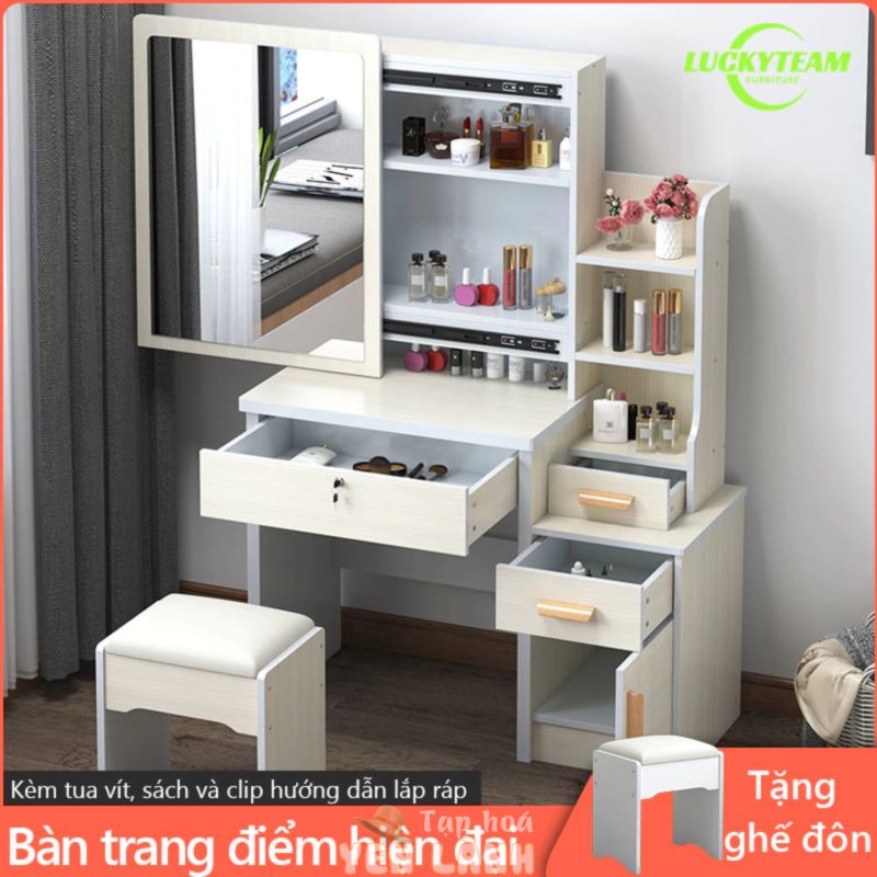 Bàn trang điểm thời trang đơn giản hiện đại tủ lưu trữ đa năng Bàn trang điểm đơn giản bằng gỗ – YB12