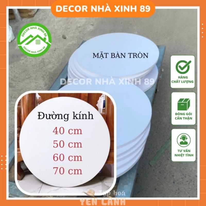 Mặt Bàn Tròn Gỗ Công Nghiệp Đường Kính 40cm 50cm 60cm Lõi Xanh Dùng Làm Bàn Ăn, Bàn cà phê