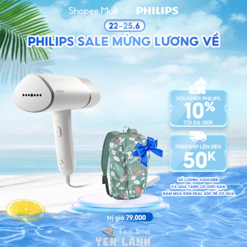 Bàn Ủi Hơi Nước cầm tay PHILIPS STH3020 /10 |1000W| gập lại được – Hàng Chính Hãng