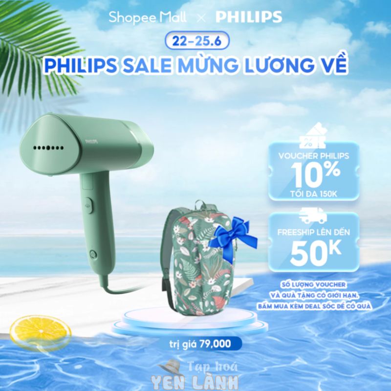 Bàn Ủi Hơi Nước cầm tay PHILIPS STH3010 /70 1000W- Hàng Chính Hãng