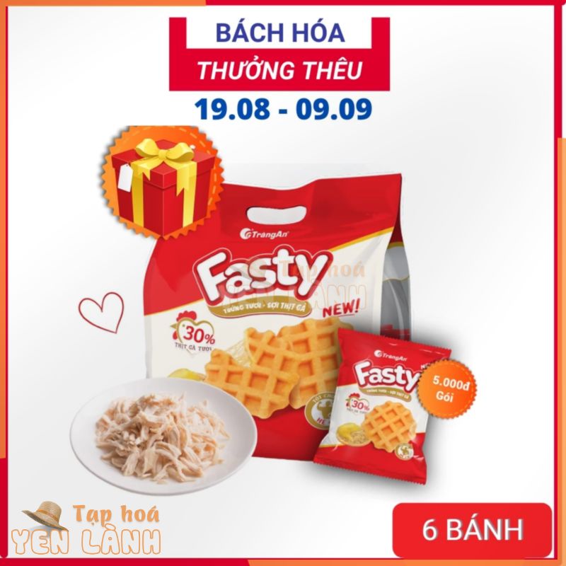 Bánh Tràng An Fasty Trứng tươi – Sợi Thịt Gà 6 gói / 1 túi x 156g