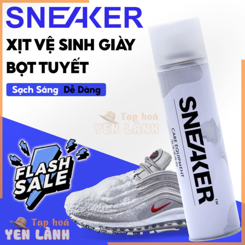 Chai xịt vệ sinh giày Sneaker 300ml bọt tuyết, bình sịt làm sạch giầy cao cấp, lọ dung dịch giặt khô không cần dùng nước