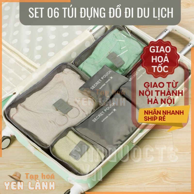 Bộ 6 túi đựng quần áo đồ lót tất vớ đi du lịch chống thấm