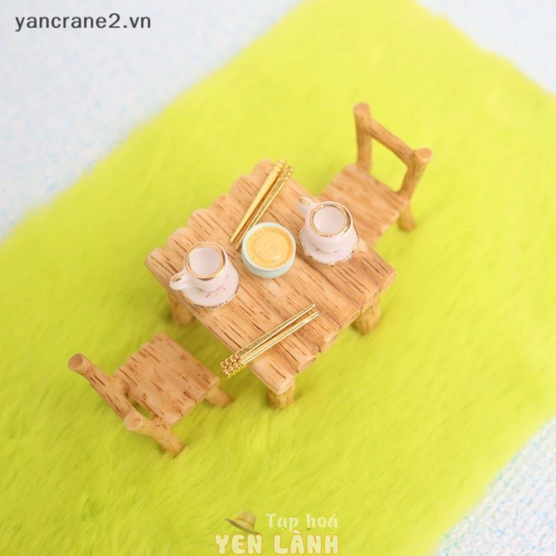 Bộ Bàn Ghế Ăn Bằng Nhựa Resin Tỉ Lệ 1 / 12 Trang Trí Nhà Búp Bê yancrane2.vn