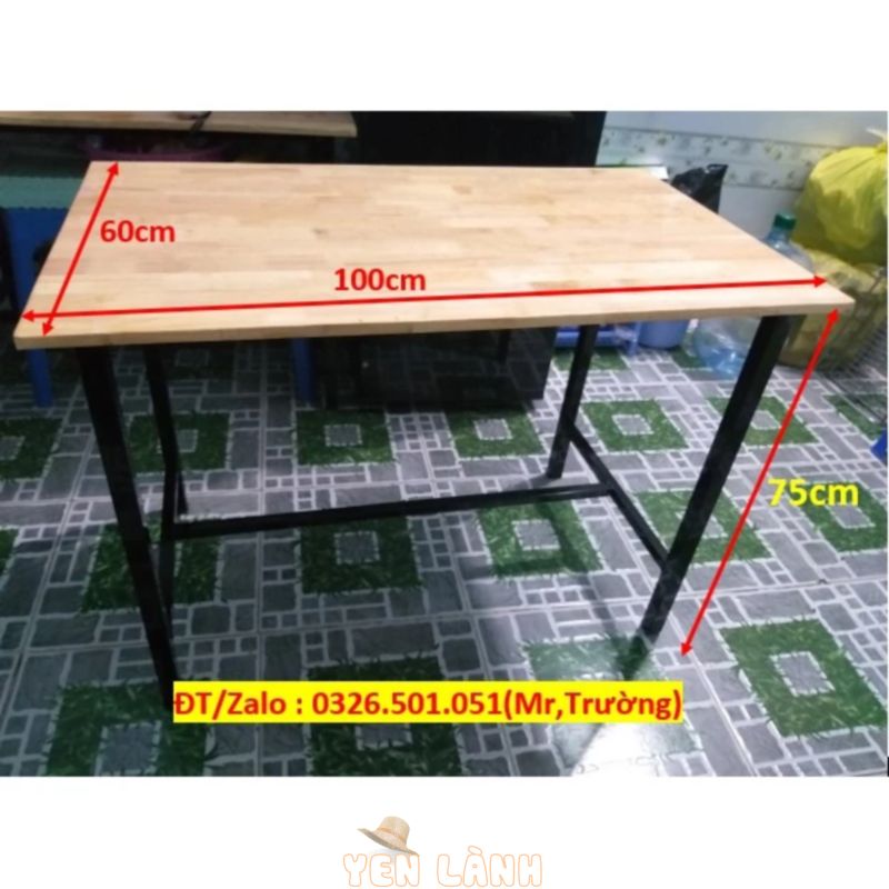 Bàn Gỗ Cao Su Cực Đẹp 120x60x75cm