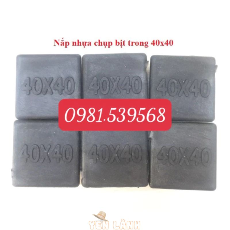 Bộ 10 cái nắp chụp nhựa vuông 40x40_bịt trong chân bàn ghế, nút chân chống xước, bịt ống sắt