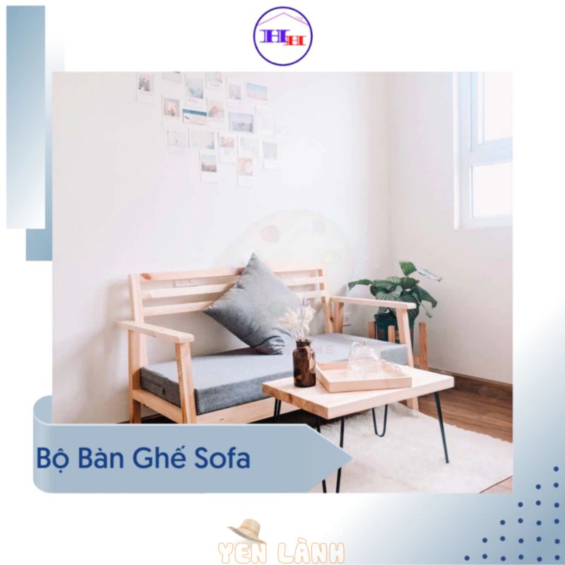 Bộ Bàn Ghế Sofa Phòng Khách Bằng Gỗ Tự Nhiên Cao Cấp Hiện Đại Gọn Nhẹ Dễ Lắp Ráp