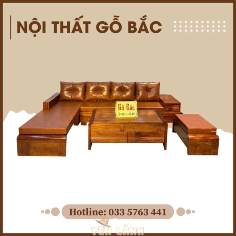 Trọn Bộ Bàn Ghế Sofa Chịu Lực Tốt, Bền Chắc, Thiết Kế Kiểu Dáng Hiện Đại, Kích Thước 2m8x2m