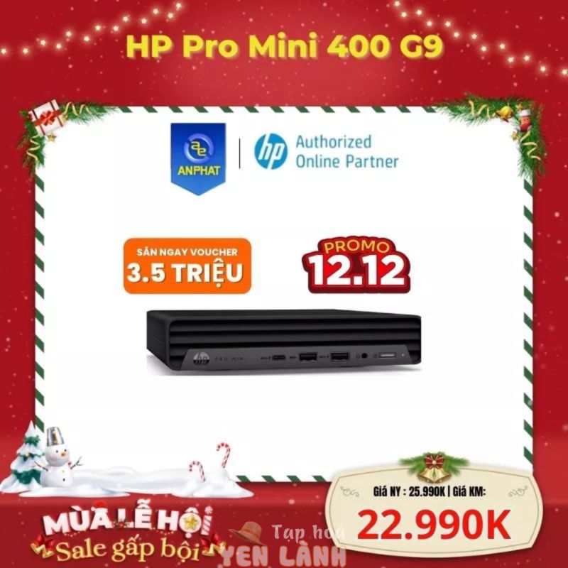 Máy tính để bàn đồng bộ HP Pro Mini 400 G9 (Model 2023 – Chip intel Gen12) Chính hãng