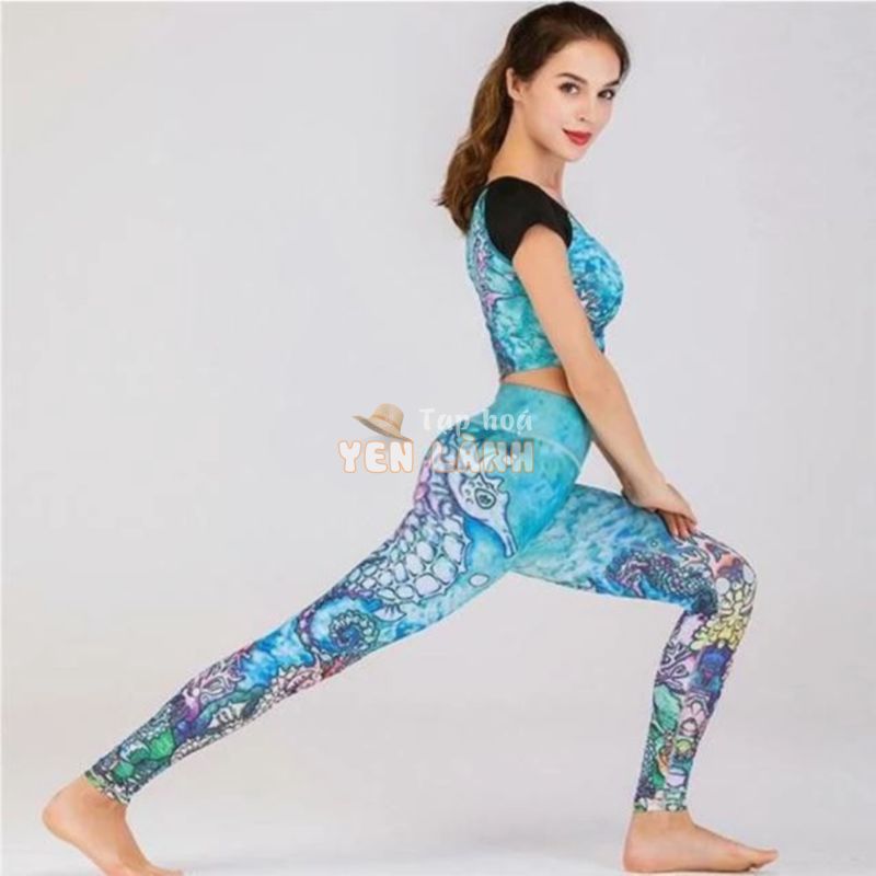 Bộ quần áo tập yoga 3d – áo tập – quần tập – quần áo tập gym